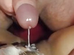 My husband cums on my pussy after 2 minutes