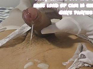 Sissy Jerking Off And Cumming a Huge Load Of Cum In her Mommys White Panties