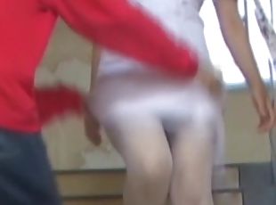 Sharking video of Japanese nurse and her flowered panty