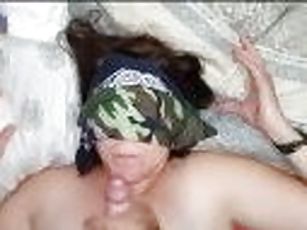 TIED UP AND BLINDFOLDED WIFE GETS A FACIAL