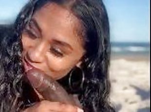 Blowjob on nude beach