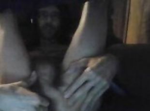 jerking off and fingering in recliner