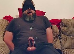 Daddy Tied Up With Vibrator On Cock
