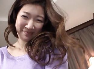 Hot Japanese milf enjoys sucking a cock in the bedroom