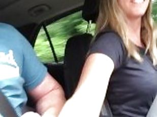Giving A Handjob in the Car