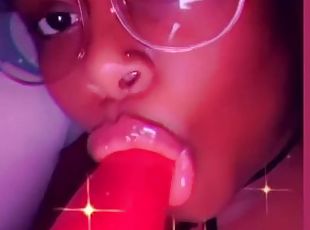 Sucking on my Lollipop Dick in my sexy glasses