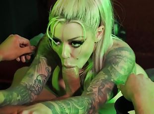 Tattooed busty MILF Karma Rx takes cock
