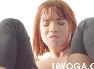 Yoga teen Tina gets brutally fucked in mouth and creampied in the ass