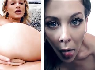 Hot pornstars Cherie Deville and Emma Hix teasing over the webcam