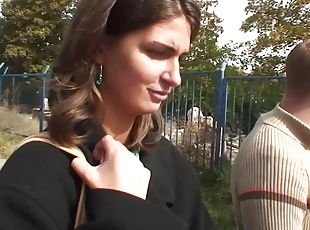 Outdoor fucking in the Czech streets with brunette Nikola Jiraskova