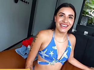 Casting cute 18 year old amateur latina jizzed by gringo in a job interview