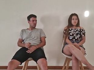 Incredible blowjob in the waiting room, she sees my cock and loves it