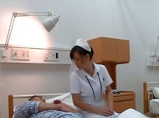 Japanese nurse seduces a man and fucks him in a hospital ward