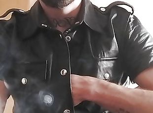 Leather Master smoking 