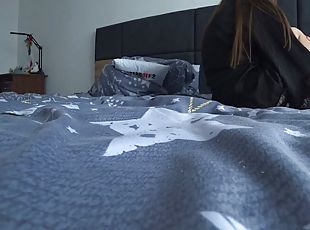 Real Cheating. Husband&#039;s Wife And Friend Fuck On A Family Bed. Husband On A Business Trip