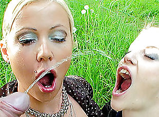 Pissing In The Mouths Of Two Blondes After BJ.
