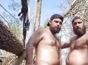 Spring exhibitionists Risky Goon in woods