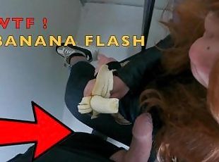 StepMom Eat banana While a Stranger Flashing Dick in Public Train