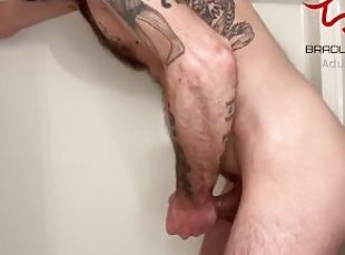 Daddy fucks himself with an electric dildo in the shower