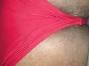 Bubble butt in red underwear