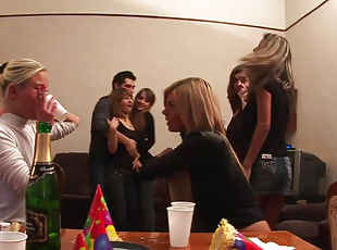 Babes gone wild in group sex party
