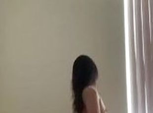 18yo filipina skinny teen rides a Brazilian dick cowgirl and makes him cum on a happy end
