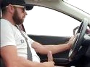 Jerking Off While Driving Car In Public With Cumshot