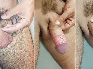 Micro penis with big shawed balls transformation to a big cock
