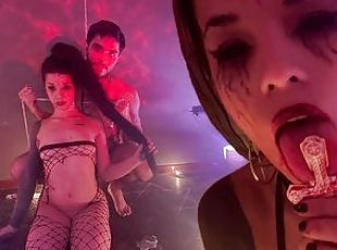 CUTE DEMON and SUBMISSIVE gets fucked hard in satanic ritual - HALLOWEEN
